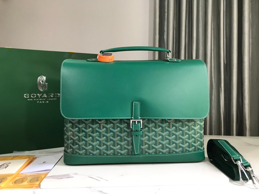 GOYARD CITADIN BAG 38CM GREEN CANVAS Amelia Amelia