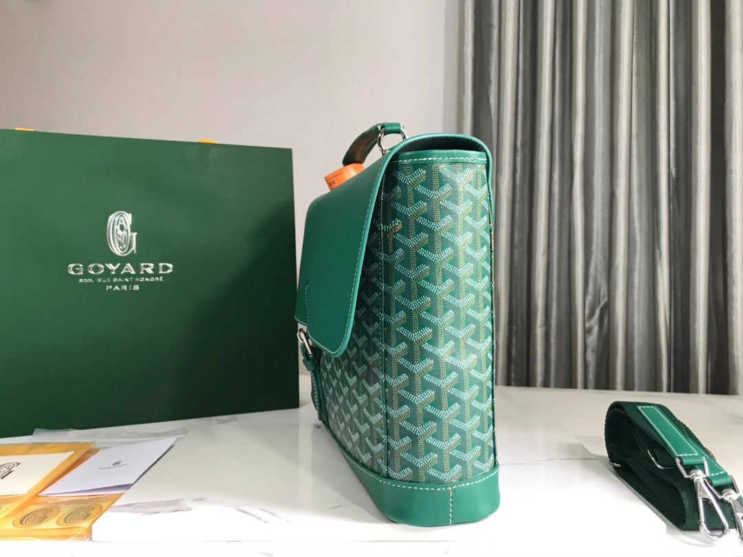 GOYARD CITADIN BAG 38CM GREEN CANVAS Amelia