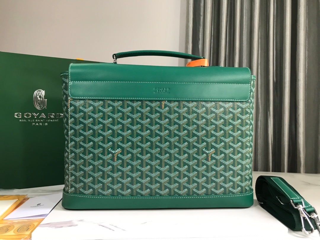 GOYARD CITADIN BAG 38CM GREEN CANVAS Amelia