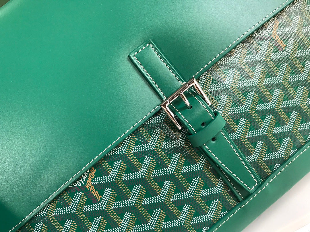 GOYARD CITADIN BAG 38CM GREEN CANVAS Amelia