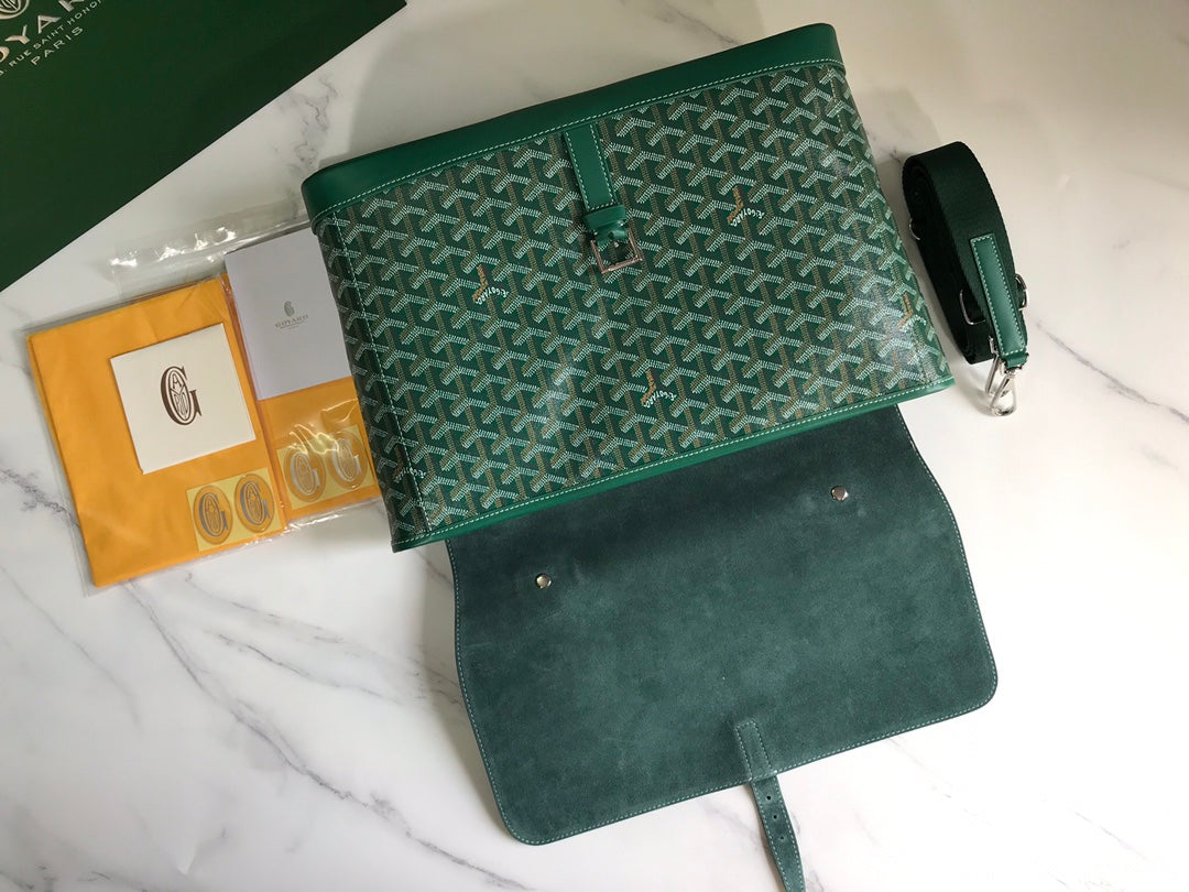 GOYARD CITADIN BAG 38CM GREEN CANVAS Amelia Amelia