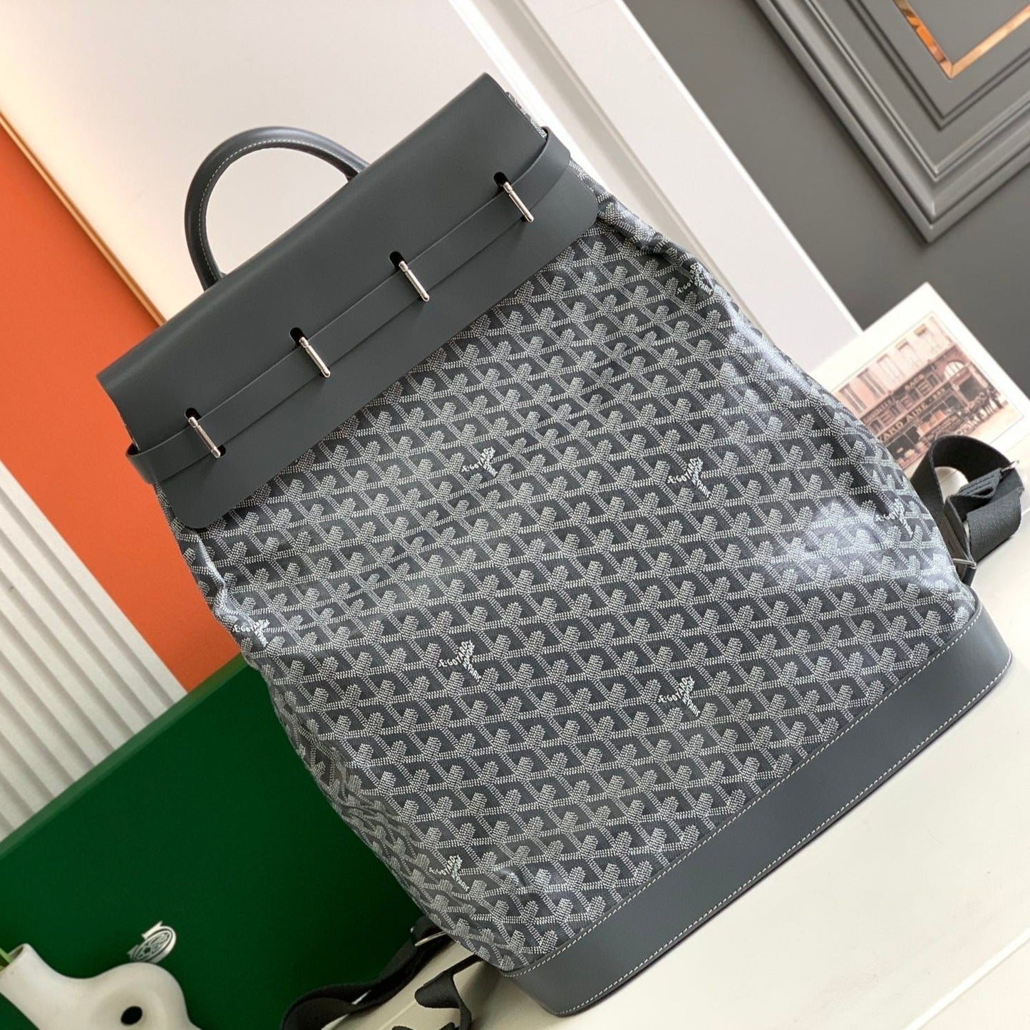 GOYA STEAMER PM BAG 48CM GREY CANVAS Amelia