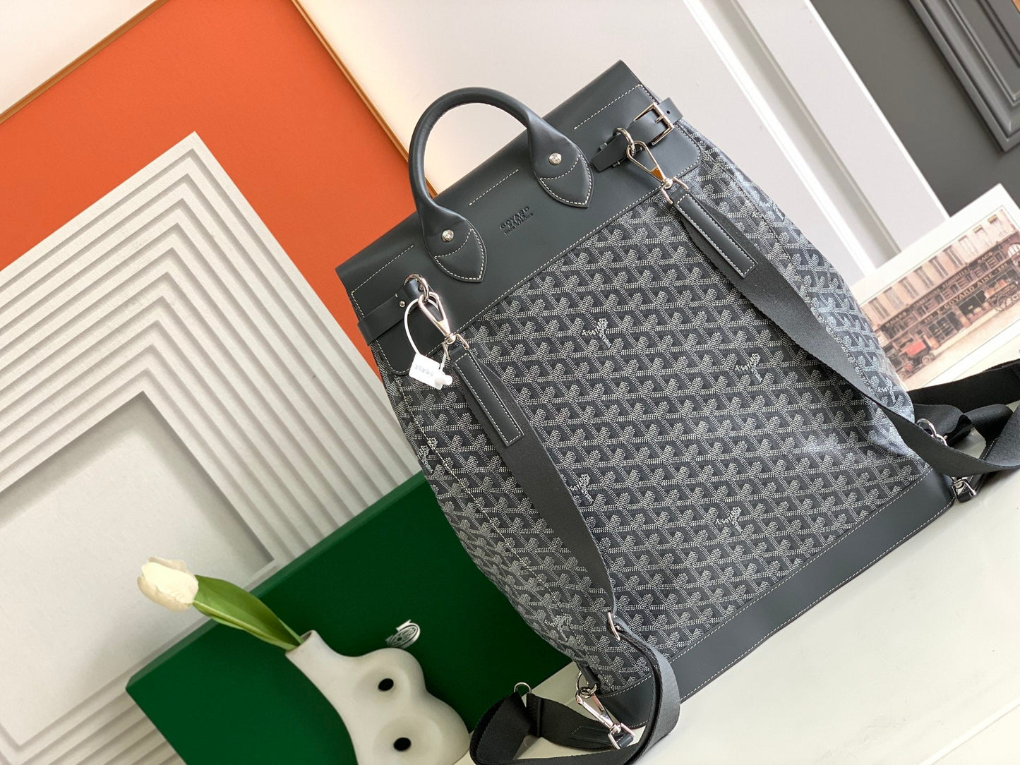GOYA STEAMER PM BAG 48CM GREY CANVAS Amelia