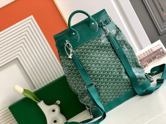 GOYA STEAMER PM BAG 48CM GREEN CANVAS Amelia