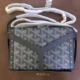 MINAUDIERE TRUNK BAG 17CM GREY CANVAS Amelia Amelia
