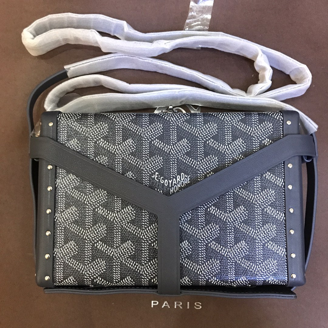 MINAUDIERE TRUNK BAG 17CM GREY CANVAS Amelia