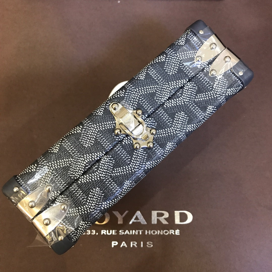 MINAUDIERE TRUNK BAG 17CM GREY CANVAS Amelia Amelia
