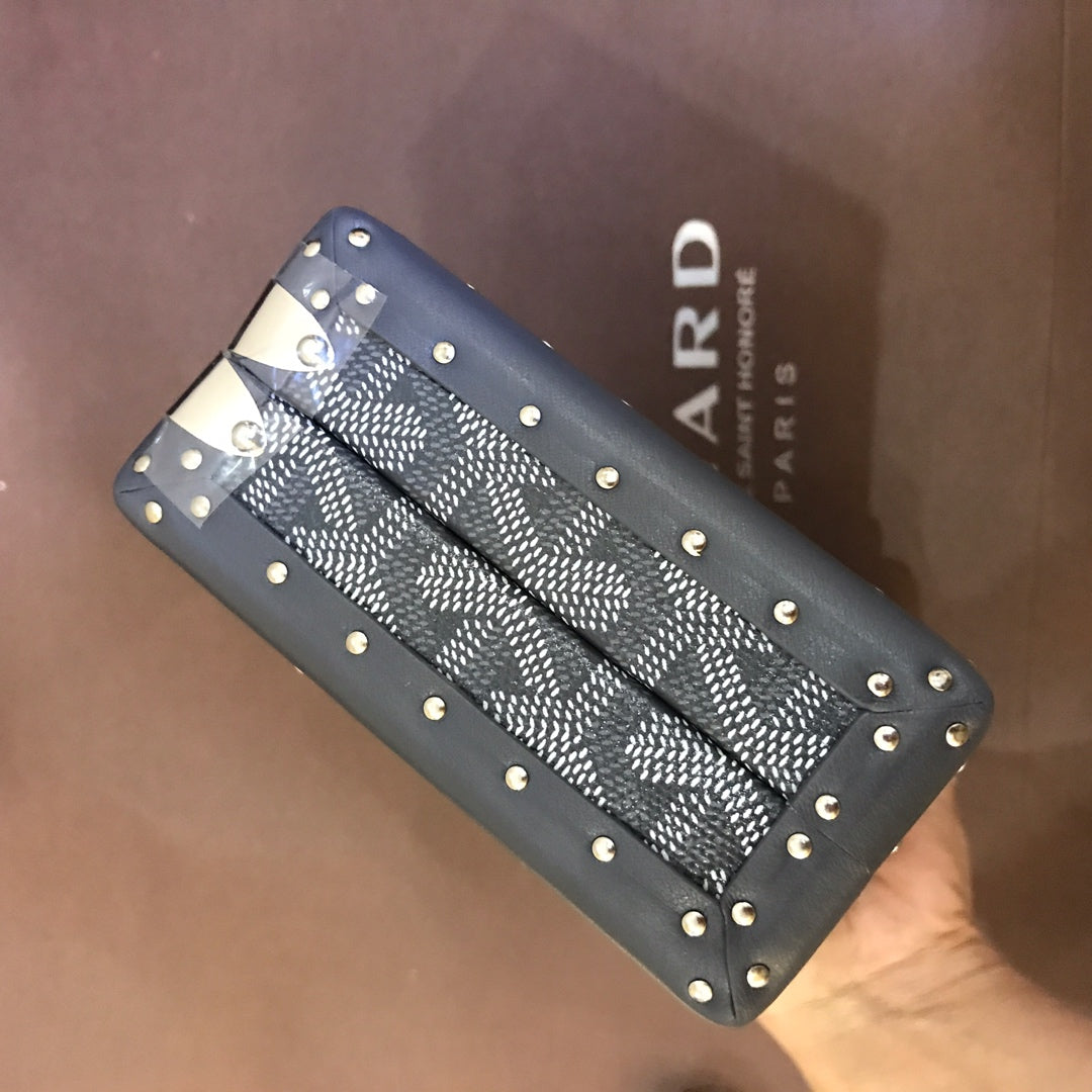 MINAUDIERE TRUNK BAG 17CM GREY CANVAS Amelia Amelia
