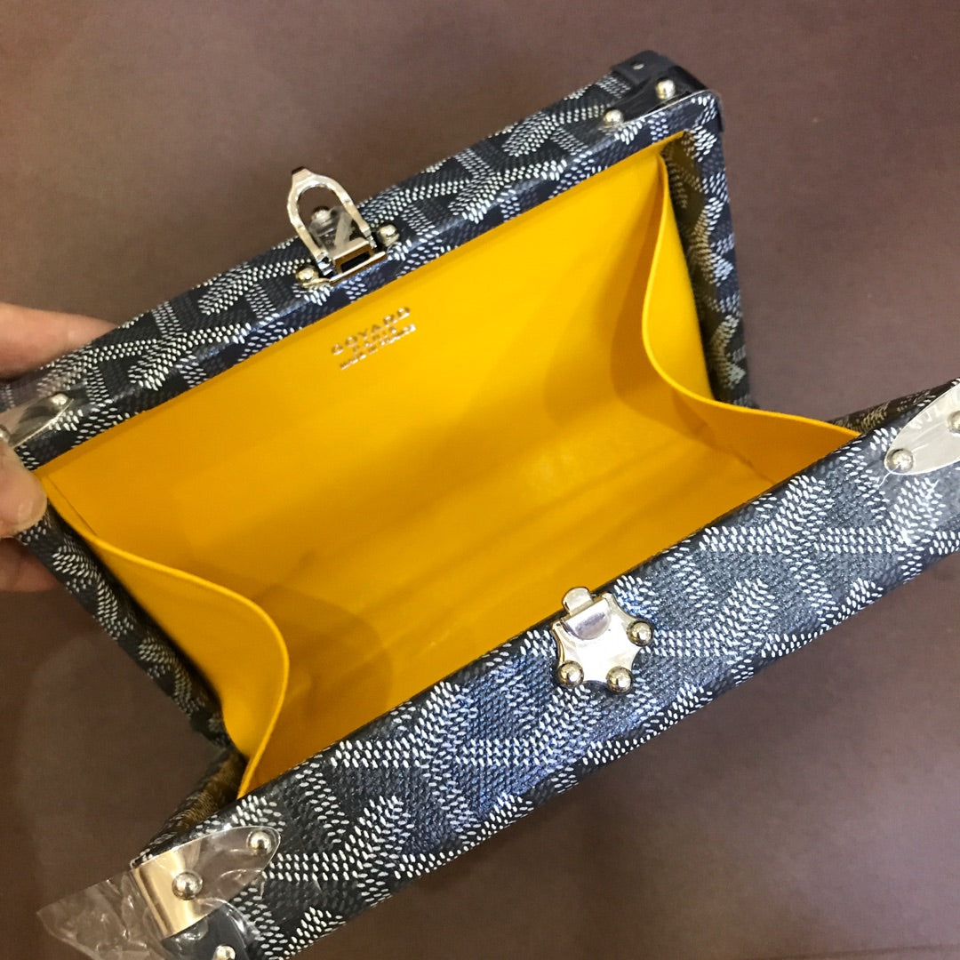 MINAUDIERE TRUNK BAG 17CM GREY CANVAS Amelia