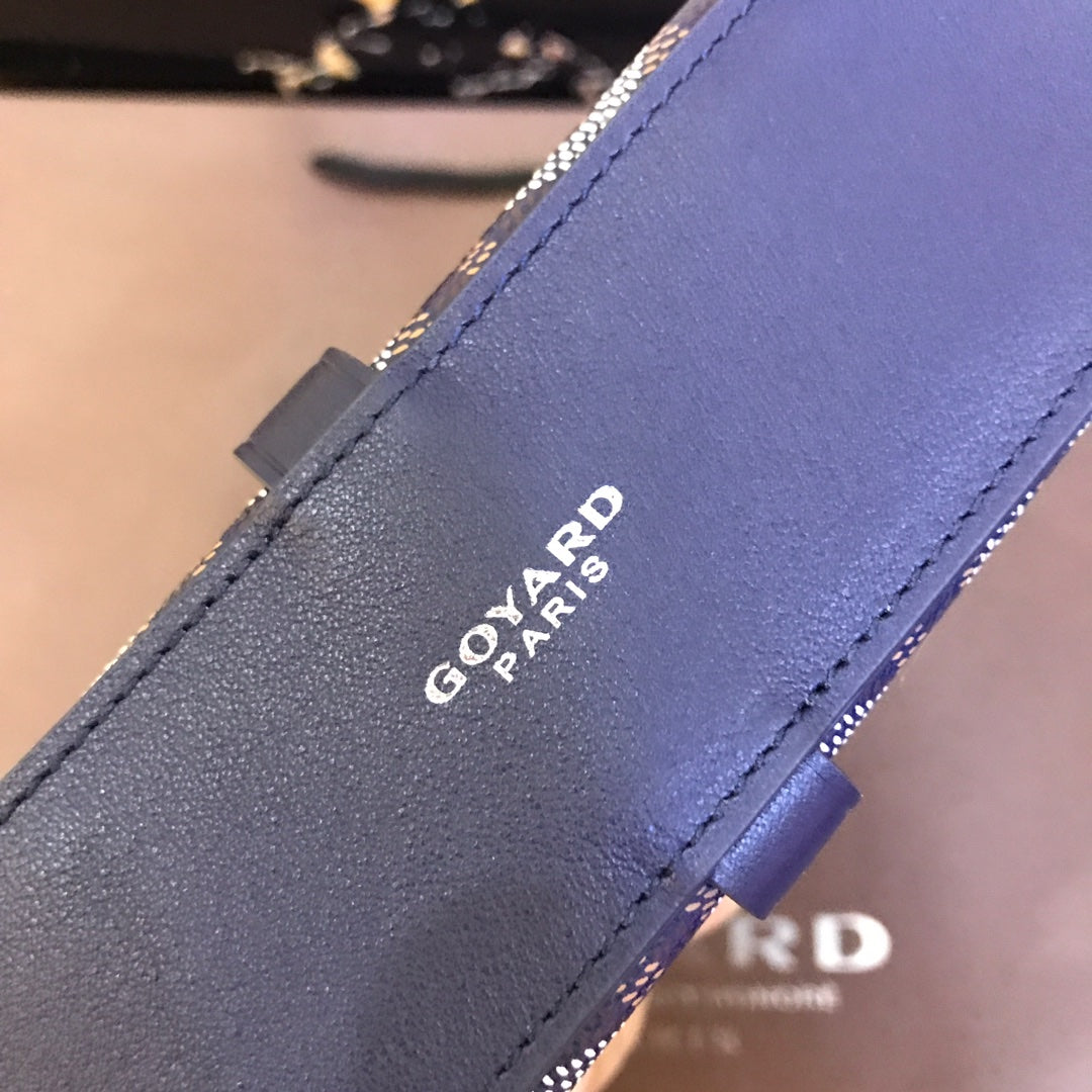 MINAUDIERE TRUNK BAG 17CM NAVY BLUE CANVAS Amelia