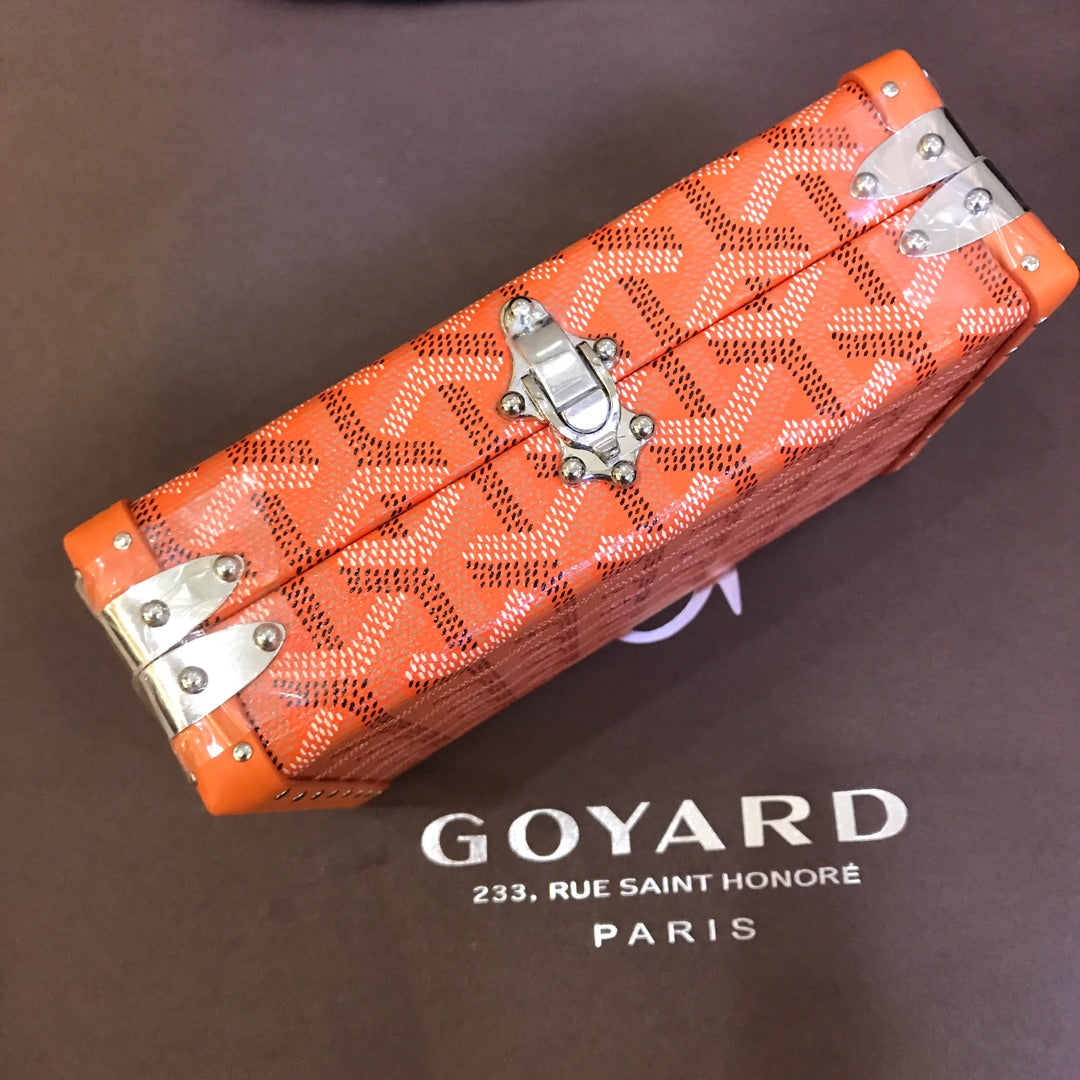 MINAUDIERE TRUNK BAG 17CM ORANGE CANVAS Amelia