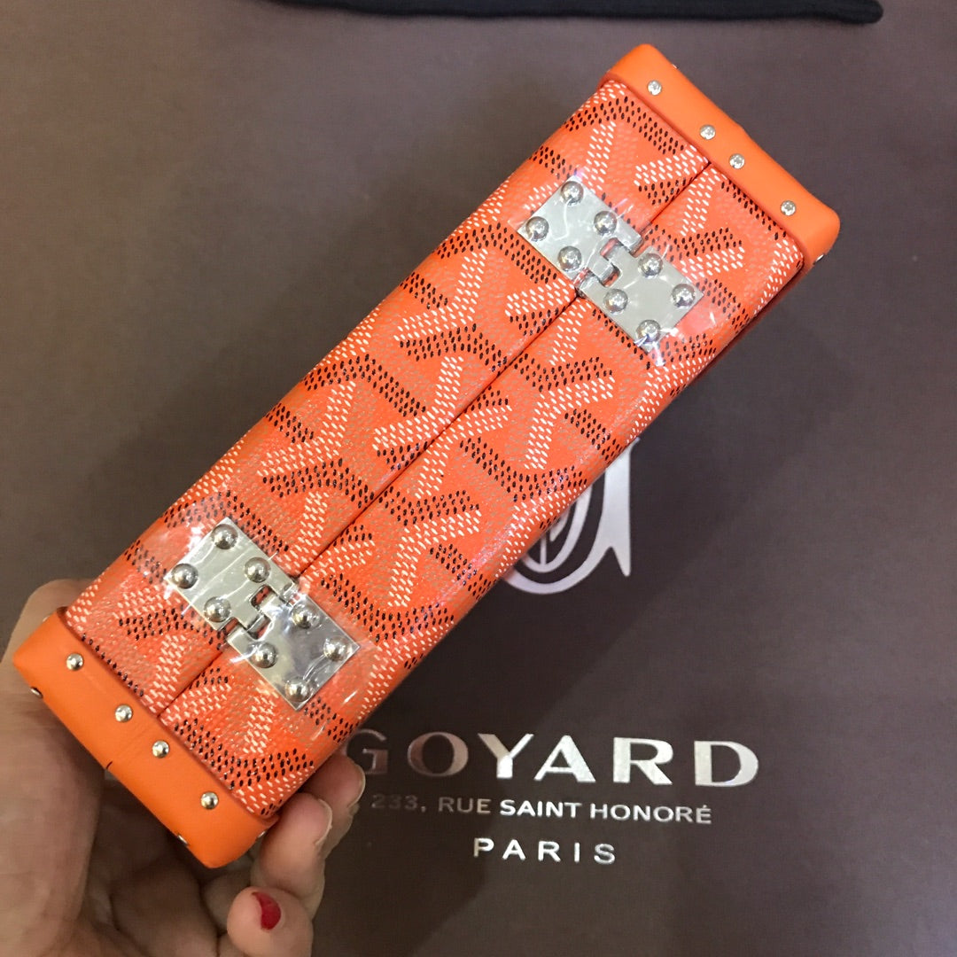 MINAUDIERE TRUNK BAG 17CM ORANGE CANVAS Amelia Amelia