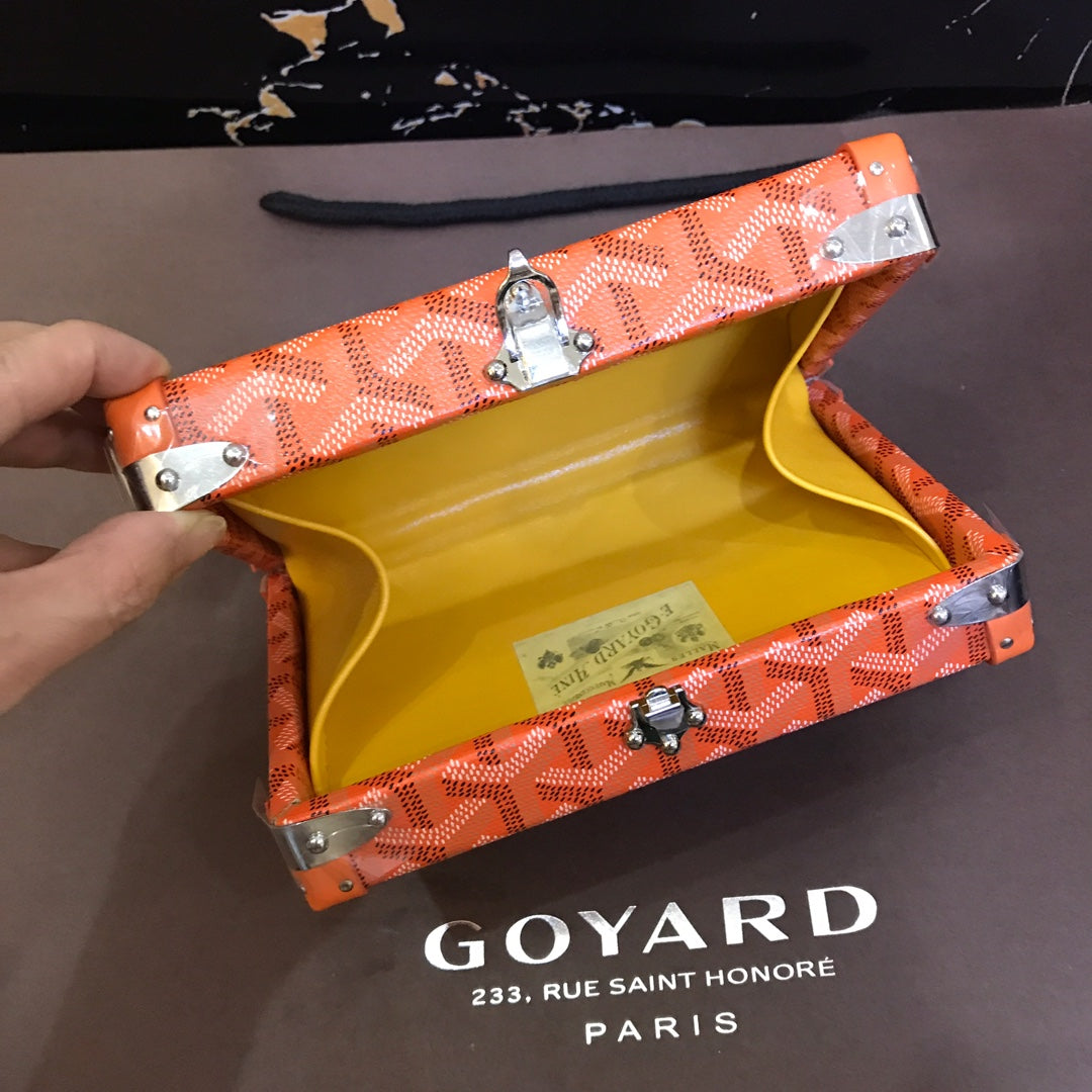 MINAUDIERE TRUNK BAG 17CM ORANGE CANVAS Amelia