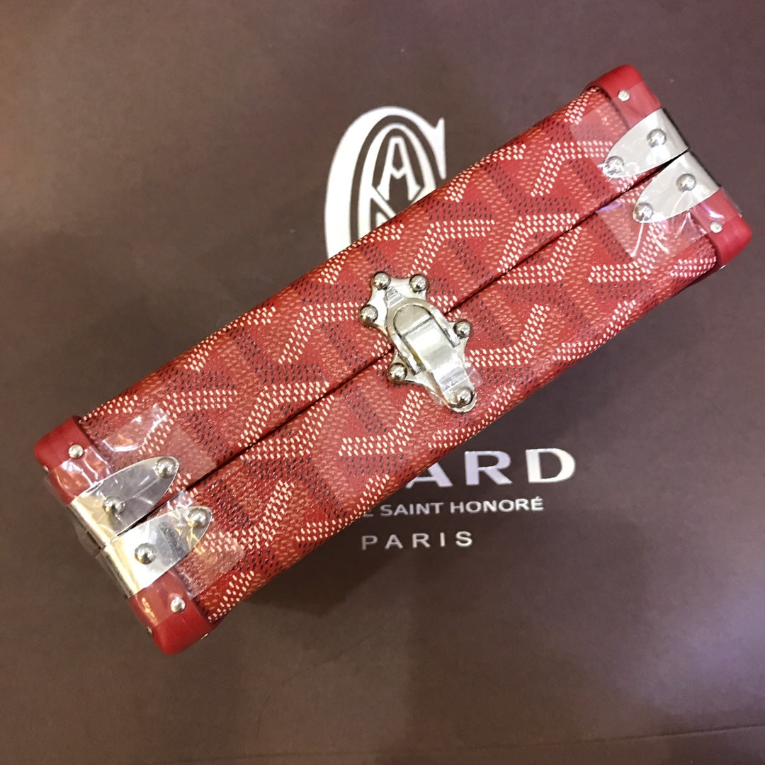 MINAUDIERE TRUNK BAG 17CM RED CANVAS Amelia Amelia