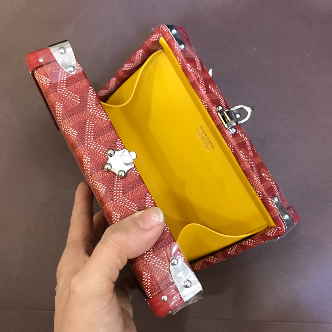 MINAUDIERE TRUNK BAG 17CM RED CANVAS Amelia