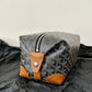 GOYA COSMETIC BAG 24CM BLACK AND TAN CANVAS Amelia Amelia