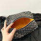 GOYA COSMETIC BAG 24CM BLACK AND TAN CANVAS Amelia Amelia