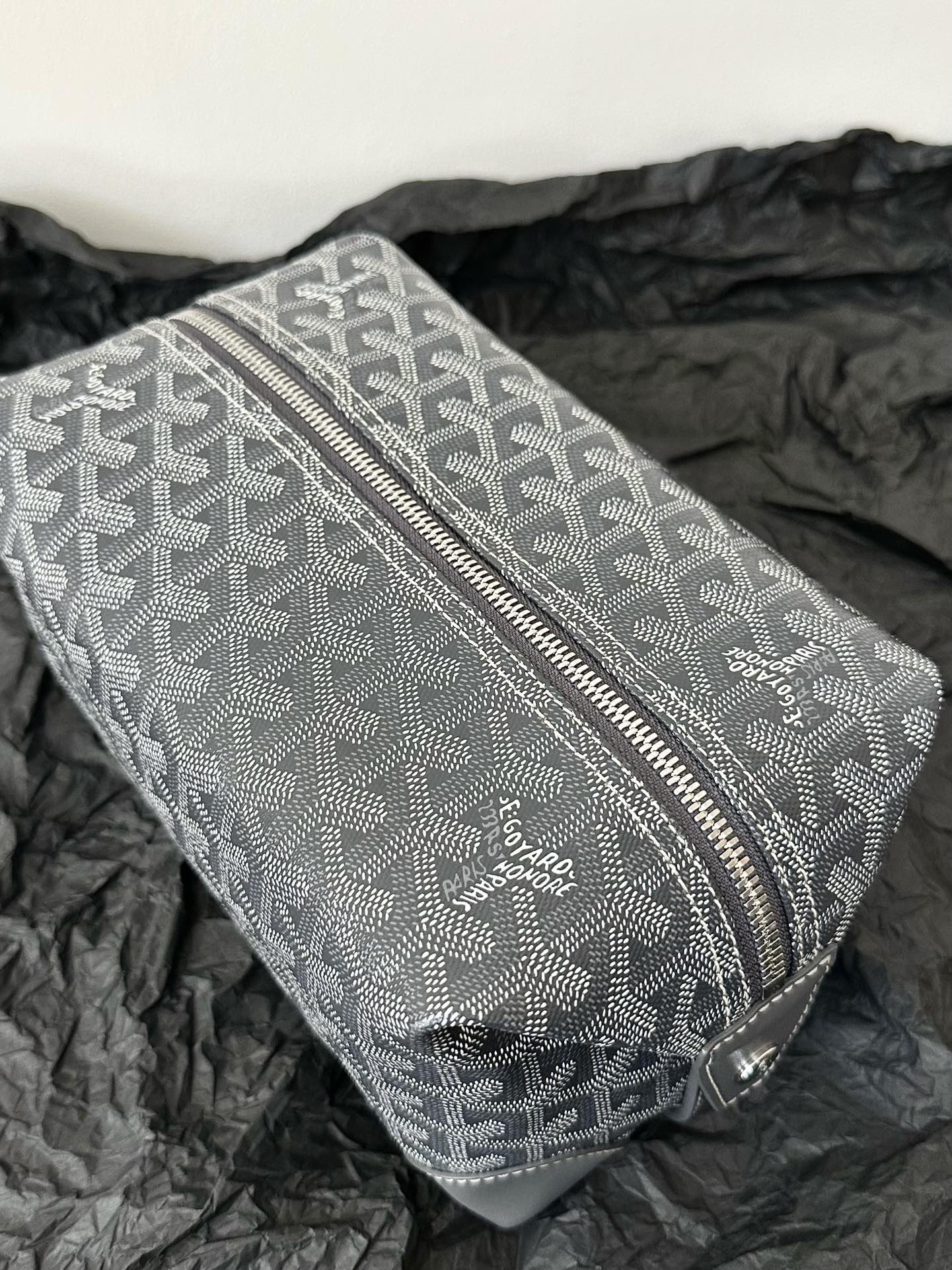 GOYA COSMETIC BAG 24CM GREY CANVAS Amelia