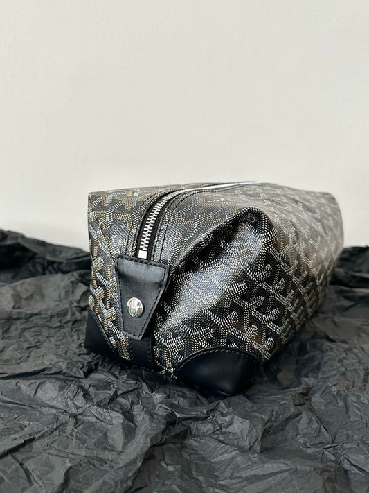 GOYA COSMETIC BAG 24CM BLACK CANVAS Amelia