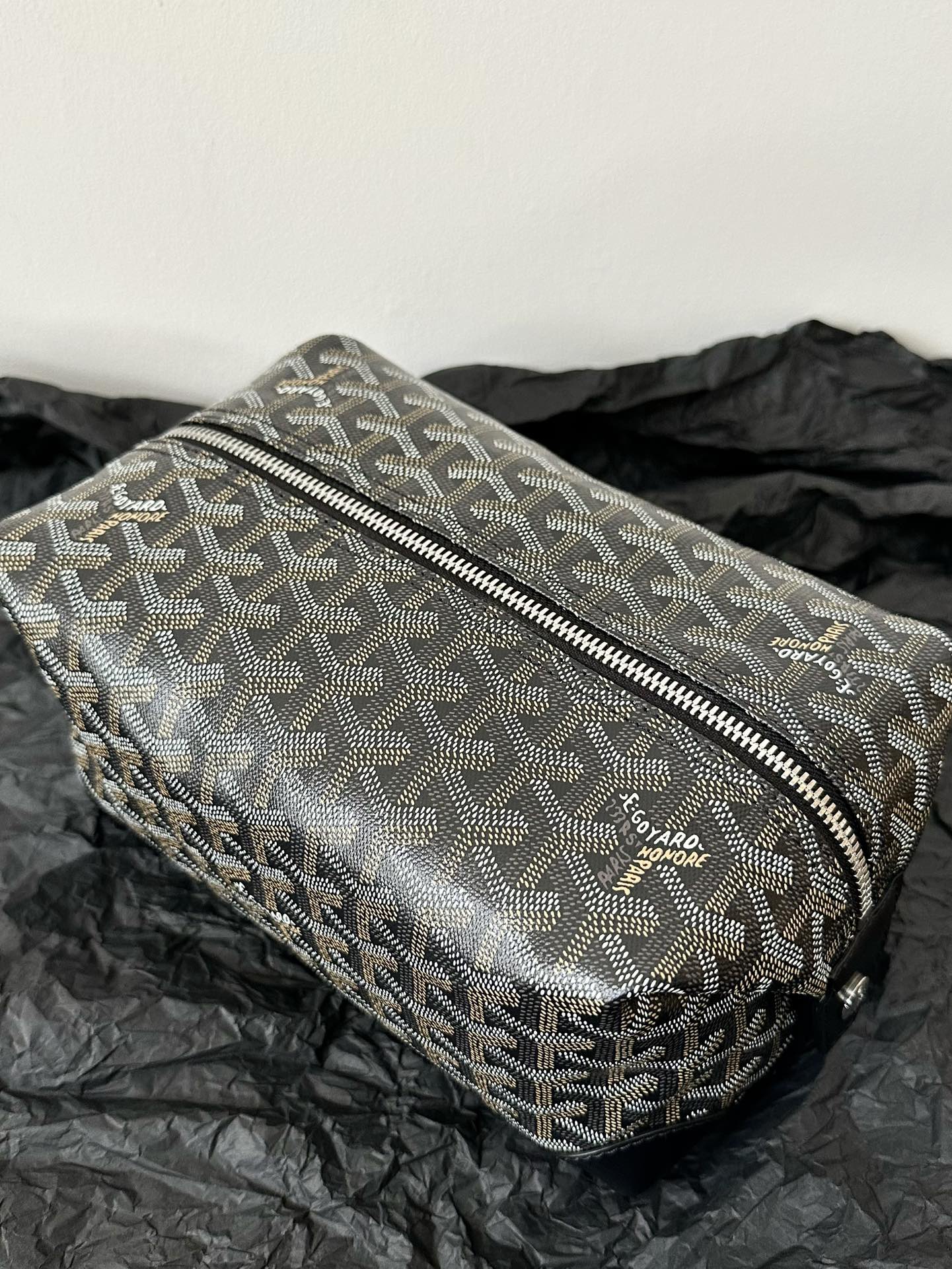 GOYA COSMETIC BAG 24CM BLACK CANVAS Amelia