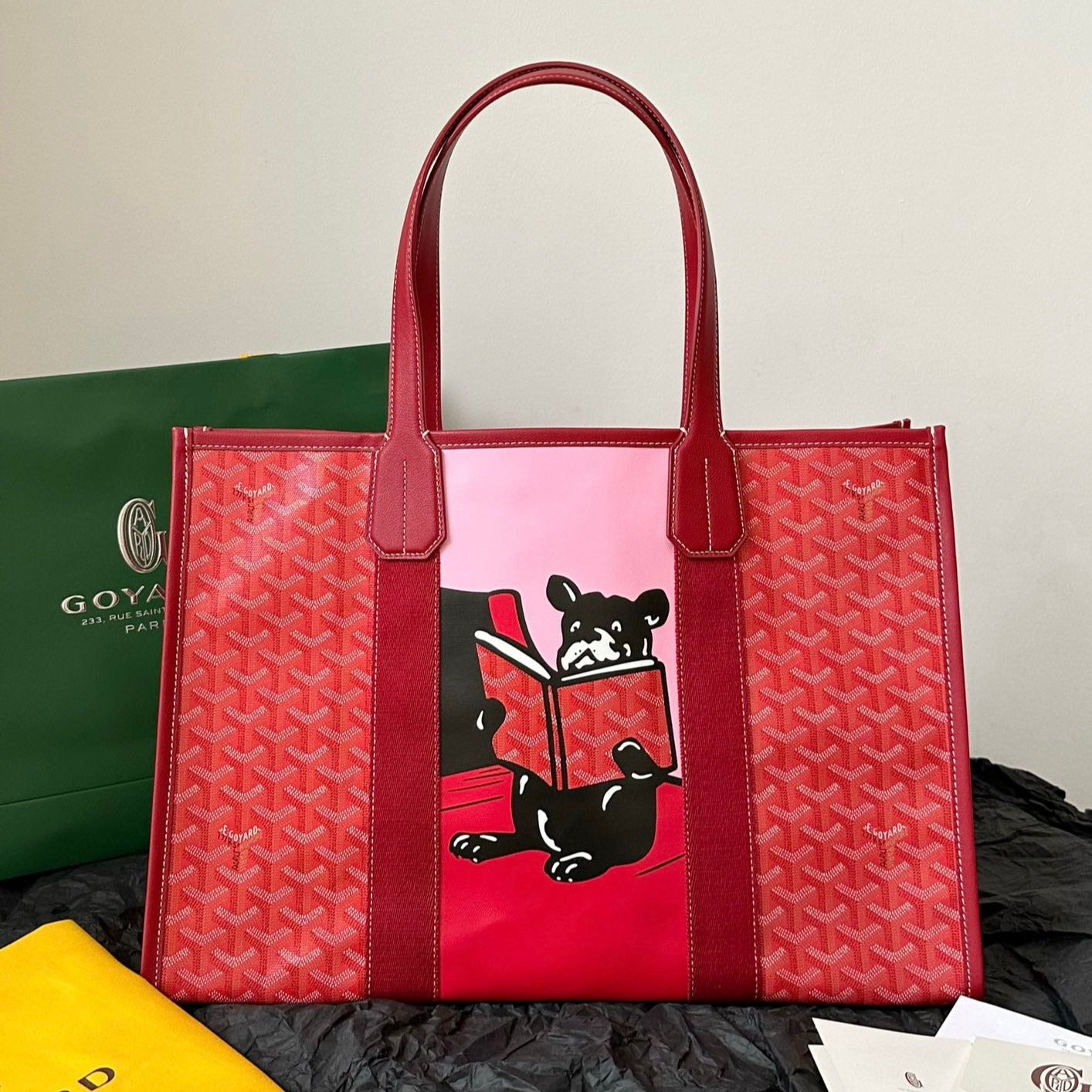 GOYA VILLETTE TOTE 45CM RED CANVAS Amelia
