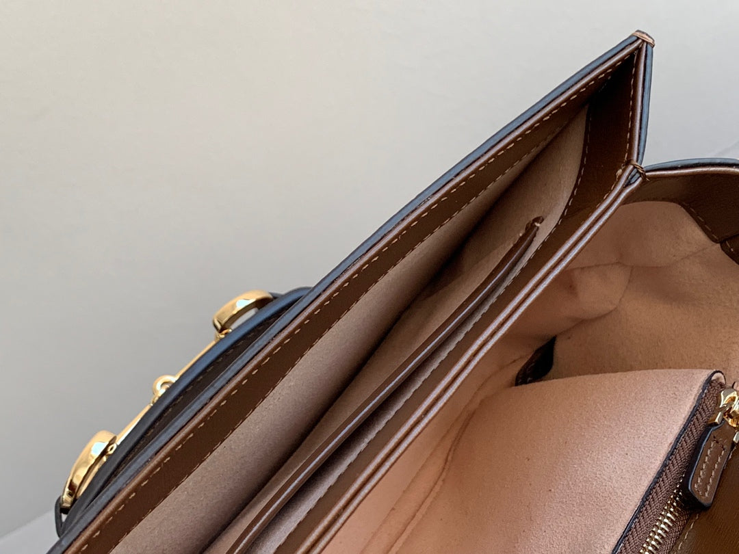 GG 1955 Horsebit Bag 25cm Brown Calfskin Gold Hardware Amelia Amelia