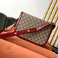 GG 1955 Horsebit Bag 25cm Red Leather Beige Canvas Gold Hardware Amelia Amelia