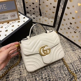 GG Marmont 21cm Mini Top White Calfskin Gold Hardware Amelia Amelia