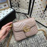 GG Marmont 21cm Mini Top Dark Beige Calfskin Gold Hardware Amelia