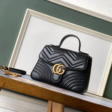 GG Marmont 26.5cm Black Calfskin Gold Hardware Amelia Amelia