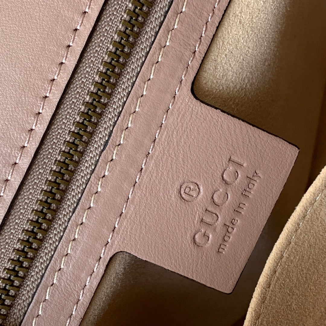 GG Marmont 26.5cm Dark Beige Calfskin Gold Hardware Amelia Amelia
