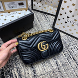 GG Marmont 22cm Black Calfskin Gold Hardware Amelia