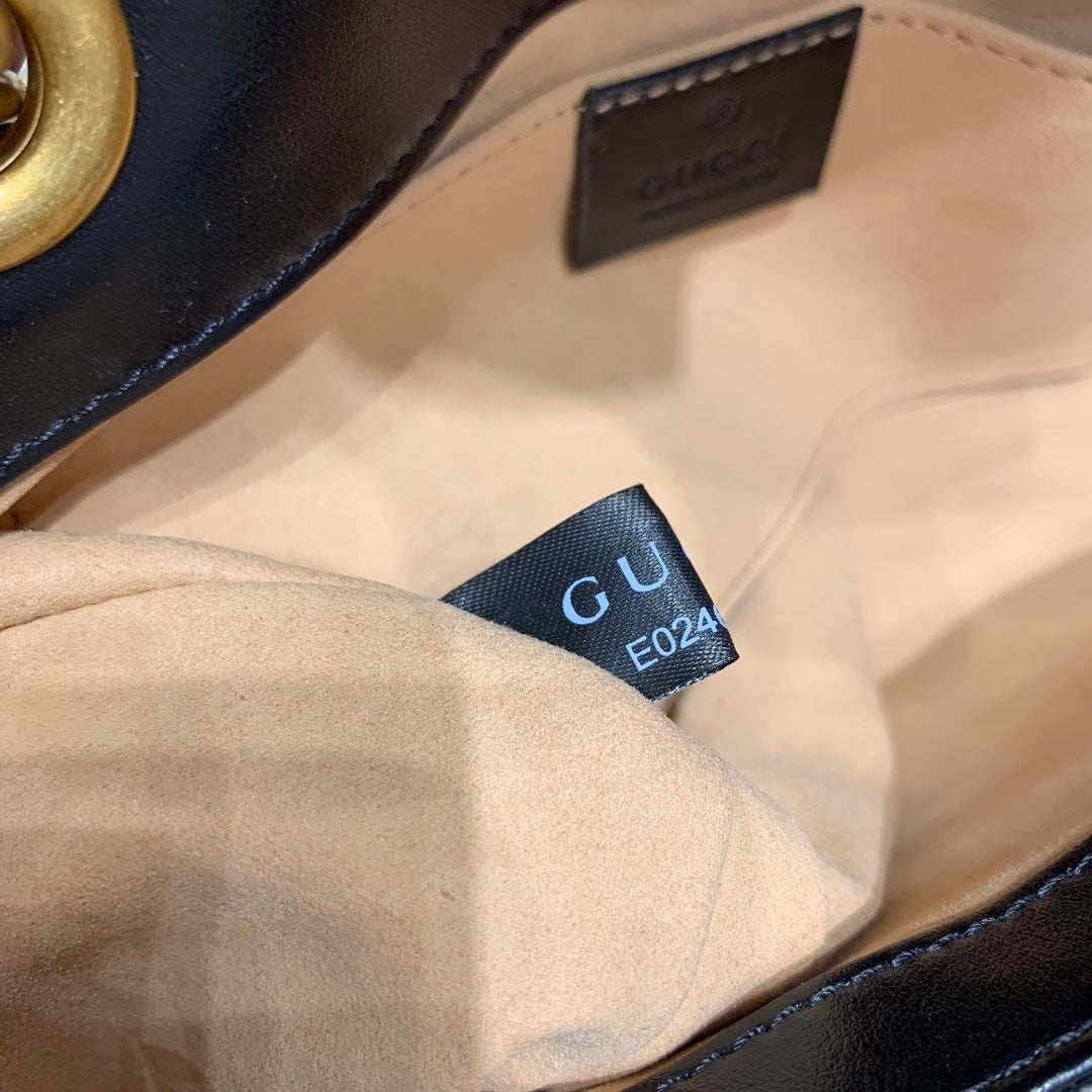 GG Marmont 22cm Black Calfskin Gold Hardware Amelia Amelia