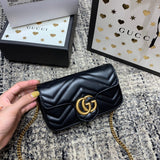 GG Marmont Mini 16.5cm Black Calfskin Gold Hardware Amelia Amelia
