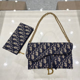 CD Saddle WOC 19cm Blue Obique Embroidery Amelia