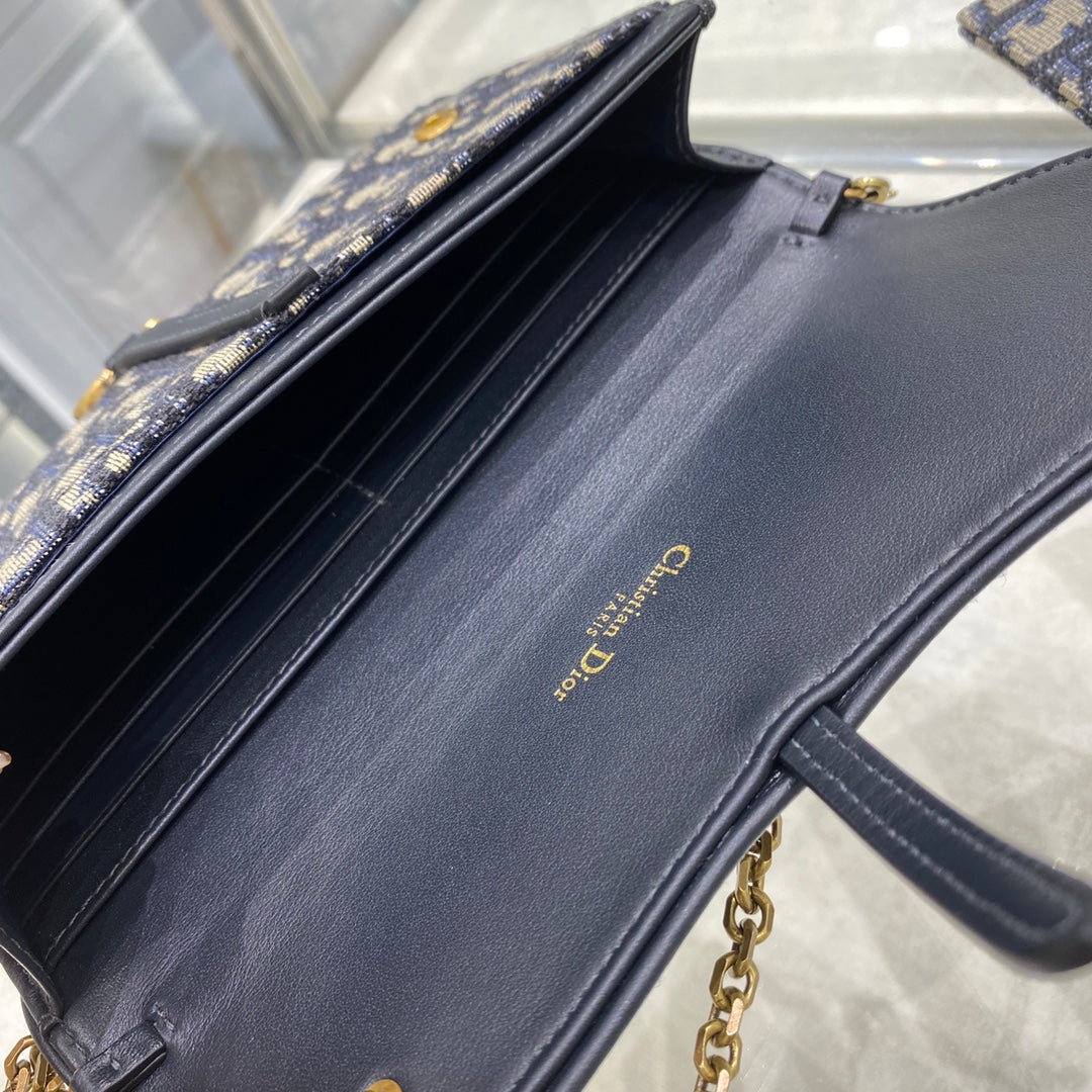 CD Saddle WOC 19cm Blue Obique Embroidery Amelia