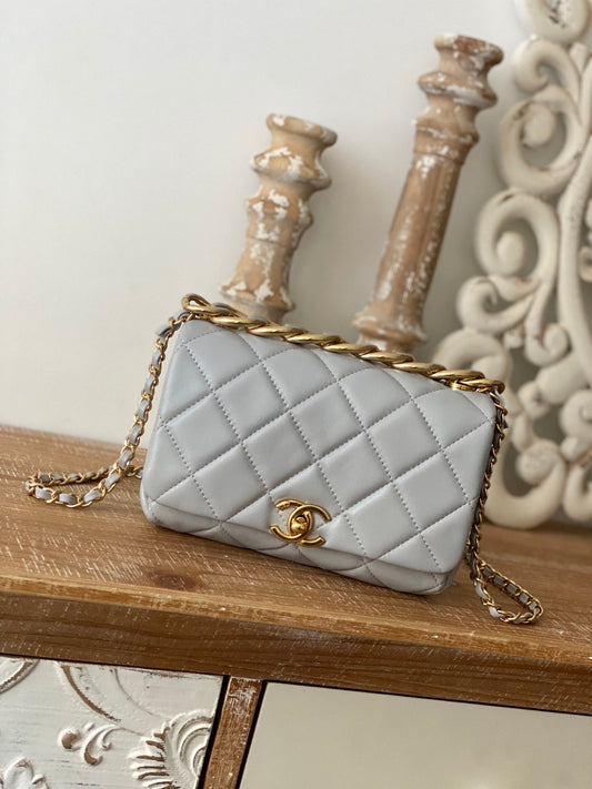CHL -  Classic Diamond Flap Bag Gray For Women Bags 9.1in/23cm