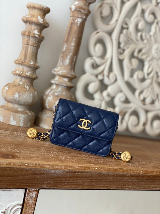 CHL -  Clutch With Chain Blue For Women Bags 4.8in/12.3cm
