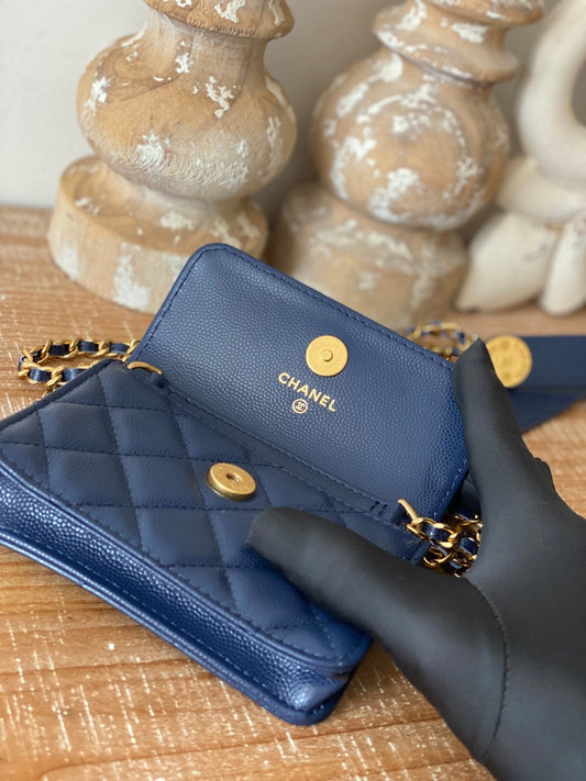CHL -  Clutch With Chain Blue For Women Bags 4.8in/12.3cm