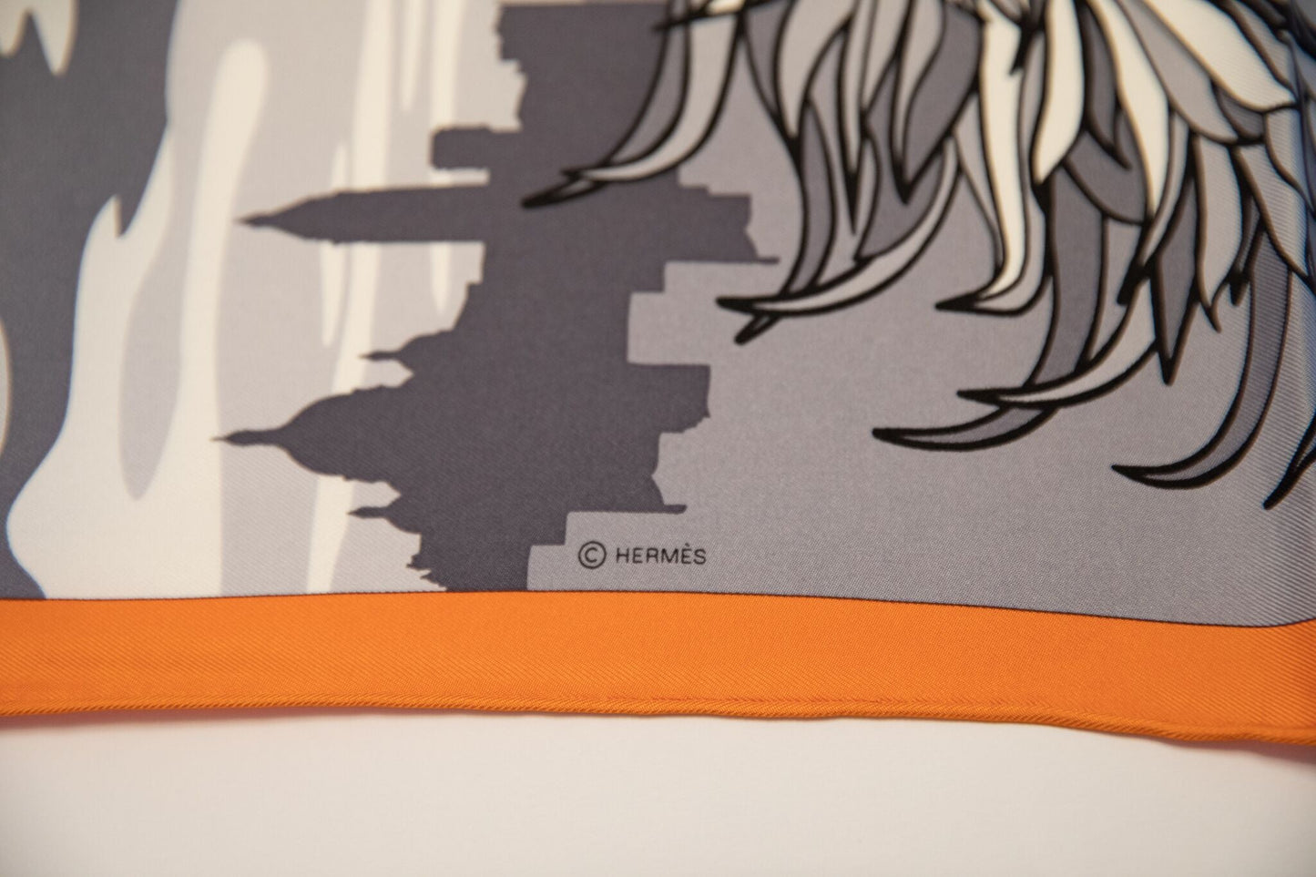 Hermes Gray Faubourg Scarf