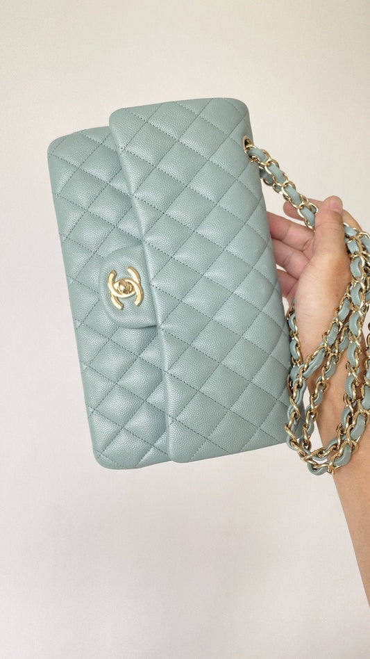 CHL - Small Classic Handbag Light Green For Women Bags 9.1in/23cm