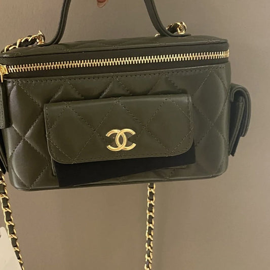 CHL - Vanity Bag With Strap Dark Green For Women Bags 6.6in/17cm