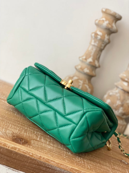 CHL -  Classic Diamond Flap Bag Green For Women Bags 9.1in/23cm