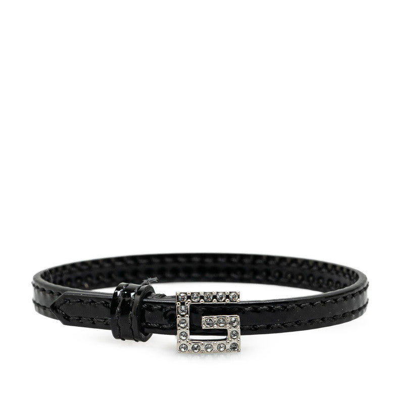 Gucci Square G Line Stone Leather Bracelet