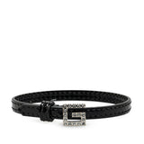 Gucci Square G Line Stone Leather Bracelet