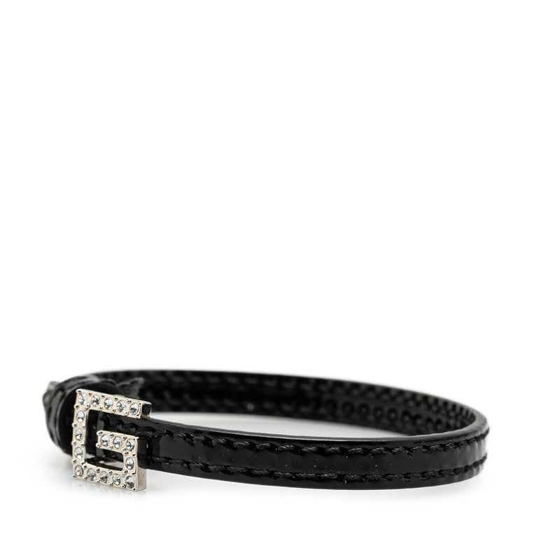Gucci Square G Line Stone Leather Bracelet