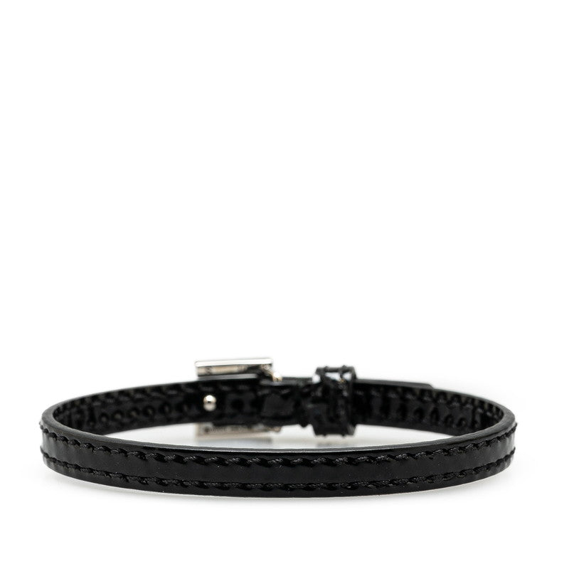 Gucci Square G Line Stone Leather Bracelet