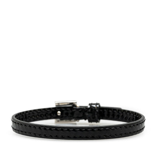 Gucci Square G Line Stone Leather Bracelet