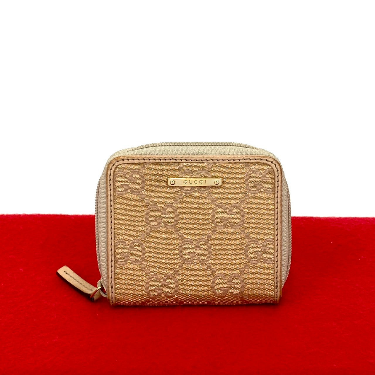 Gucci GG Canvas Leather Coin Case