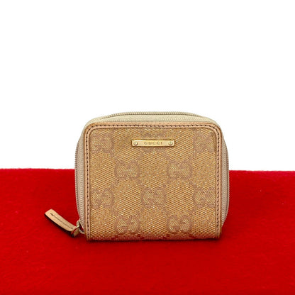 Gucci GG Canvas Leather Coin Case